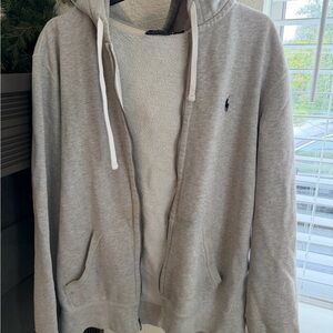 Sold - Polo Ralph Lauren Sherpa Lined Zip Hoodie – Gray - Large